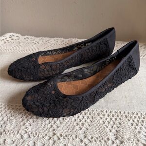 Lucky Brand Women's 8.5
Black Crochet Knit Flats Ballet
Comfort Ortholite Shoes